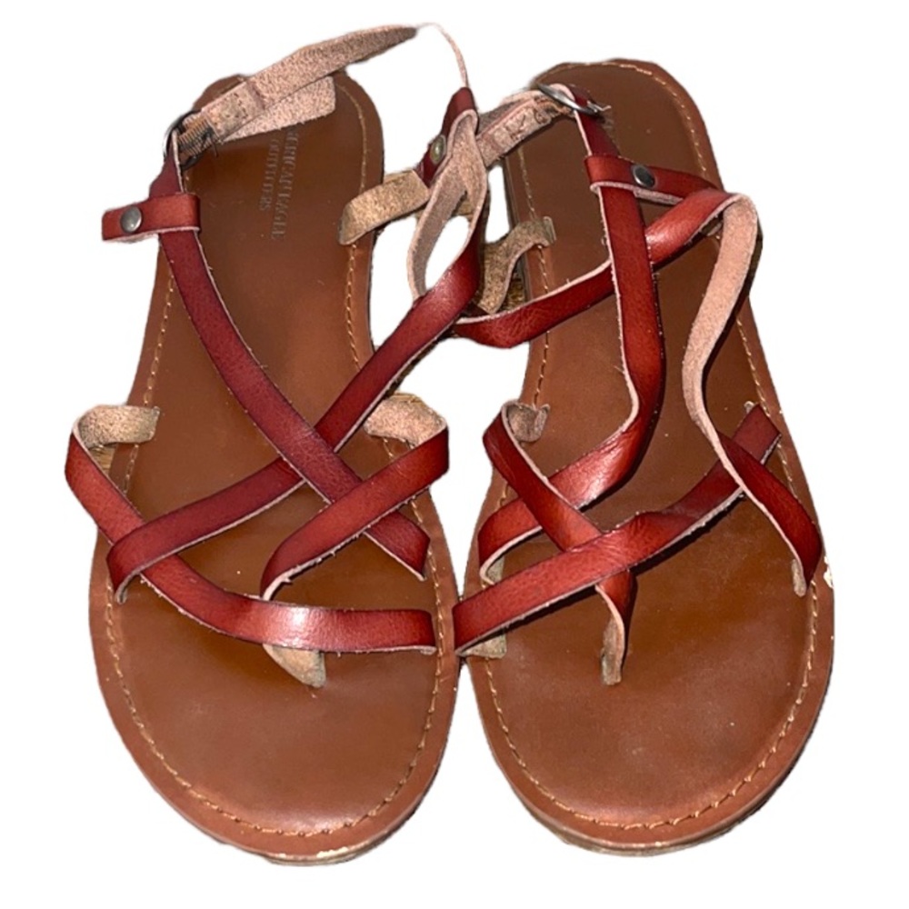 American Eagle Outfitters Brown Criss Cross Sandals